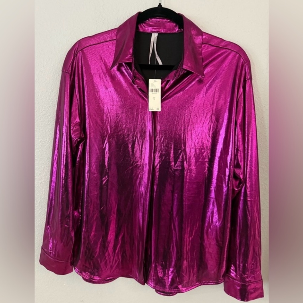 Anthropologie Pink Shine Metallic Blouse | Medium | Blogger Fave - Picture 6 of 15